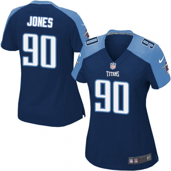 Women's Nike Tennessee Titans 90 DaQuan Jones Game Navy Blue Alternate NFL Jersey