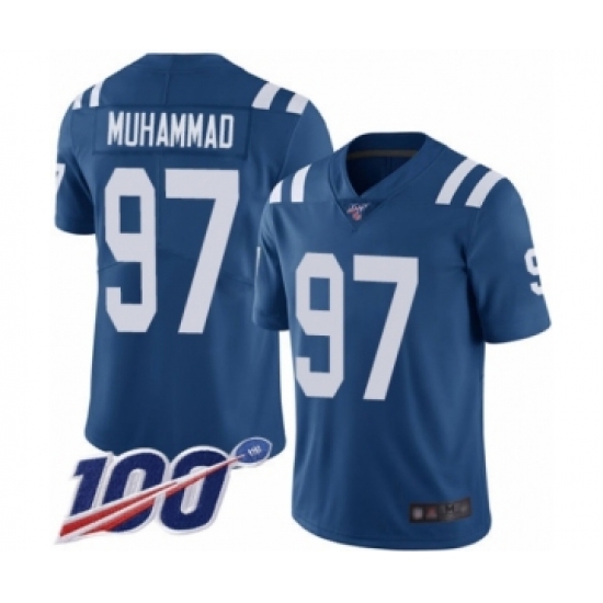 Youth Indianapolis Colts 97 Al-Quadin Muhammad Royal Blue Team Color Vapor Untouchable Limited Player 100th Season Football Jersey