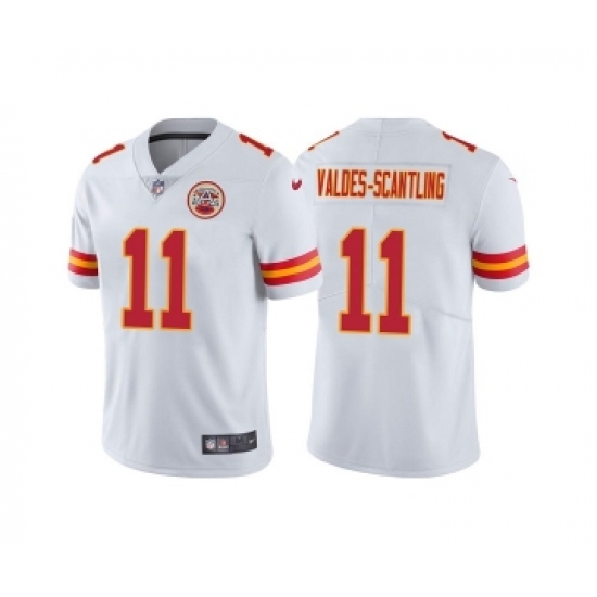 Men's Kansas City Chiefs 11 Marquez Valdes-Scantling White Vapor Untouchable Limited Stitched Football Jersey