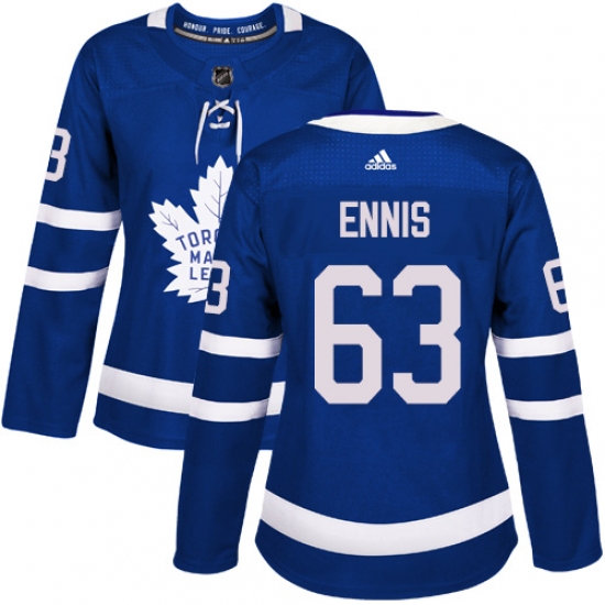 Women's Adidas Toronto Maple Leafs 63 Tyler Ennis Authentic Royal Blue Home NHL Jersey