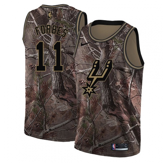 Men's Nike San Antonio Spurs 11 Bryn Forbes Swingman Camo Realtree Collection NBA Jersey