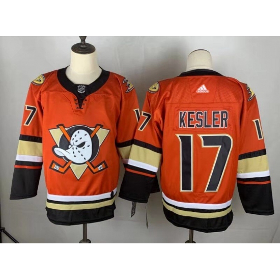 Men's Adidas Anaheim Ducks 17 Ryan Kesler Orange Authentic Teal Third Jersey