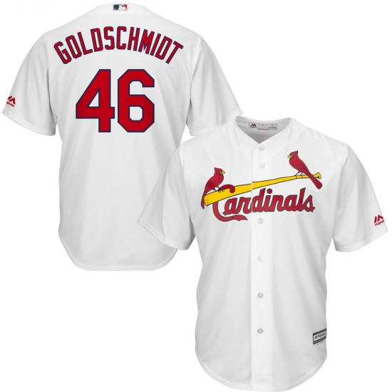 Men's St. Louis Cardinals 46 Paul Goldschmidt Majestic White Home Official Cool Base Player Jersey