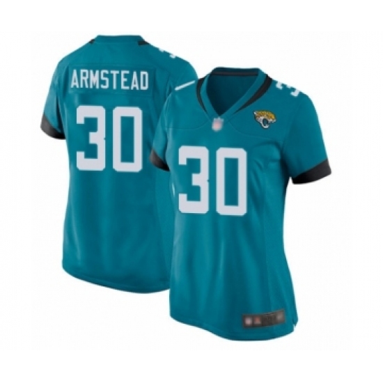 Women's Jacksonville Jaguars 30 Ryquell Armstead Game Teal Green Alternate Football Jersey