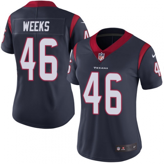 Women's Nike Houston Texans 46 Jon Weeks Elite Navy Blue Team Color NFL Jersey