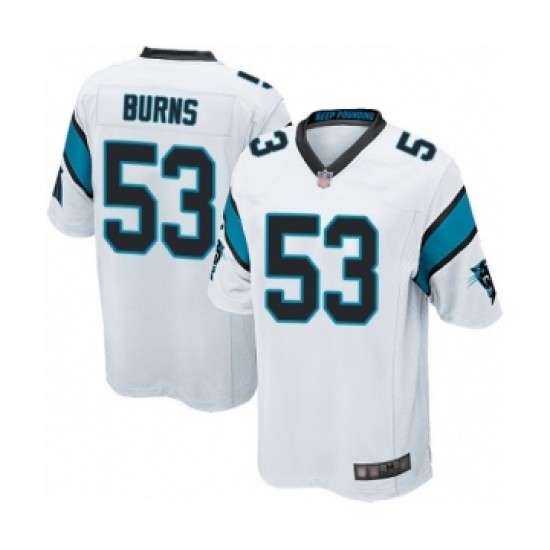 Men's Carolina Panthers 53 Brian Burns Game White Football Jersey