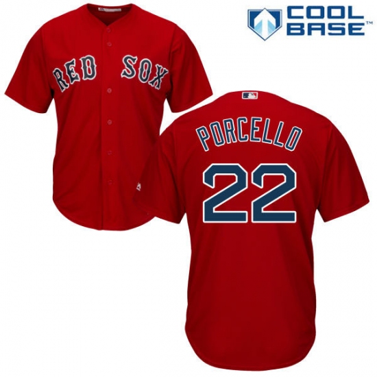 Youth Majestic Boston Red Sox 22 Rick Porcello Replica Red Alternate Home Cool Base MLB Jersey