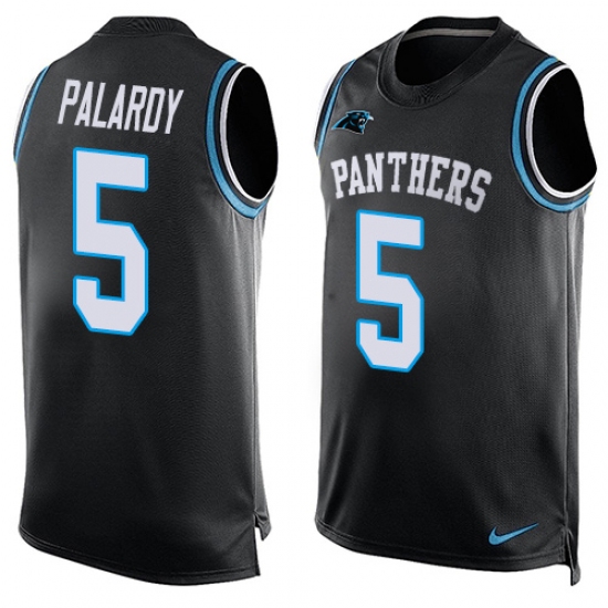 Men's Nike Carolina Panthers 5 Michael Palardy Elite Black Player Name & Number Tank Top NFL Jersey