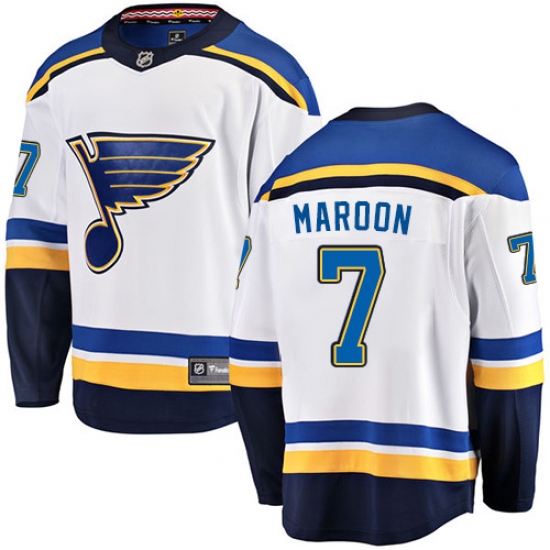 Men's St. Louis Blues 7 Patrick Maroon Fanatics Branded White Away Breakaway NHL Jersey
