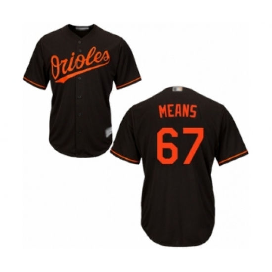 Men's Baltimore Orioles 67 John Means Replica Black Alternate Cool Base Baseball Jersey