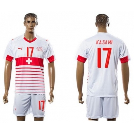 Switzerland 17 Kasami Away Soccer Country Jersey