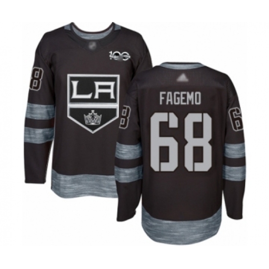 Men's Los Angeles Kings 68 Samuel Fagemo Authentic Black 1917-2017 100th Anniversary Hockey Jersey