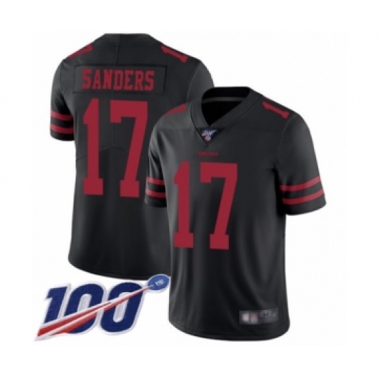 Youth San Francisco 49ers 17 Emmanuel Sanders Black Vapor Untouchable Limited Player 100th Season Football Jersey