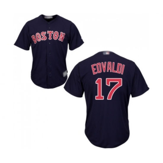 Men's Boston Red Sox 17 Nathan Eovaldi Replica Navy Blue Alternate Road Cool Base Baseball Jersey