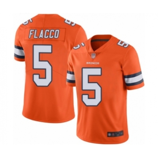 Men's Denver Broncos 5 Joe Flacco Limited Orange Rush Vapor Untouchable Football Jersey