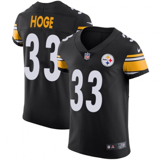 Men's Nike Pittsburgh Steelers 33 Merril Hoge Black Team Color Vapor Untouchable Elite Player NFL Jersey