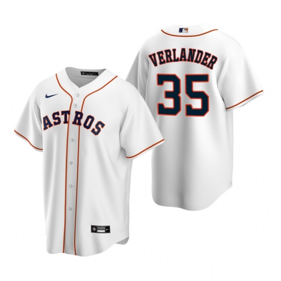 Men's Nike Houston Astros 35 Justin Verlander White Home Stitched Baseball Jersey