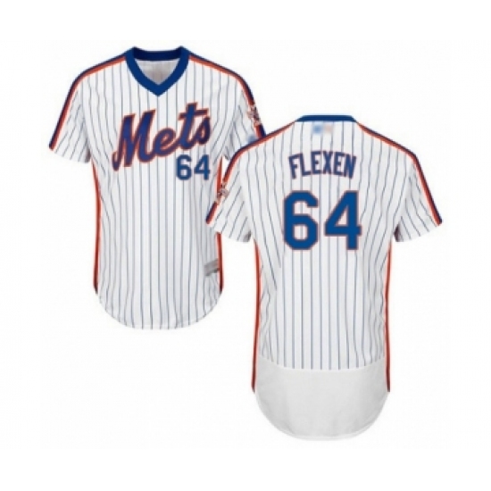 Men's New York Mets 64 Chris Flexen White Alternate Flex Base Authentic Collection Baseball Player Jersey