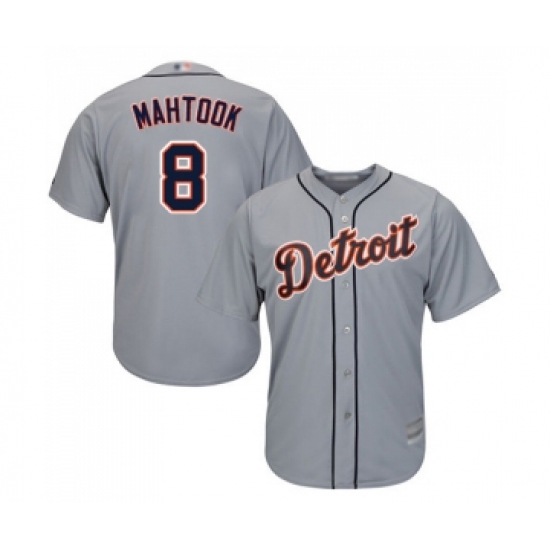 Youth Detroit Tigers 8 Mikie Mahtook Replica Grey Road Cool Base Baseball Jersey