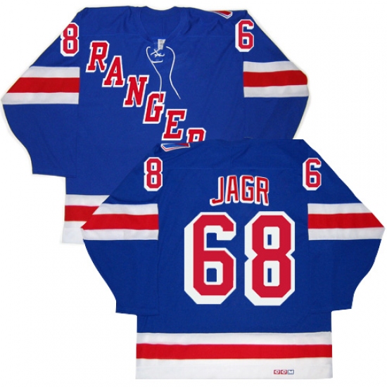 Men's CCM New York Rangers 68 Jaromir Jagr Authentic Royal Blue New Throwback NHL Jersey