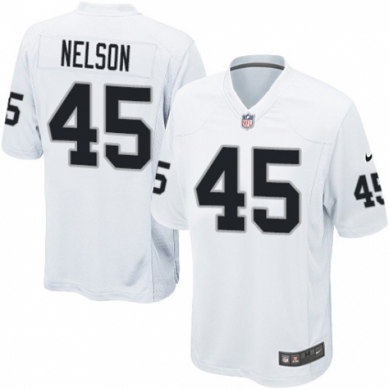 Men's Nike Oakland Raiders 45 Nick Nelson Game White NFL Jersey