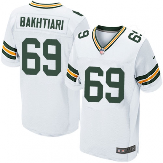Men's Nike Green Bay Packers 69 David Bakhtiari Elite White NFL Jersey