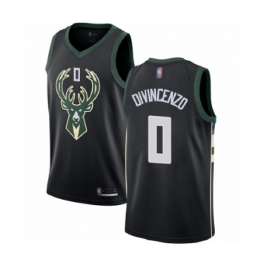 Youth Milwaukee Bucks 0 Donte DiVincenzo Swingman Black Basketball Jersey - Statement Edition