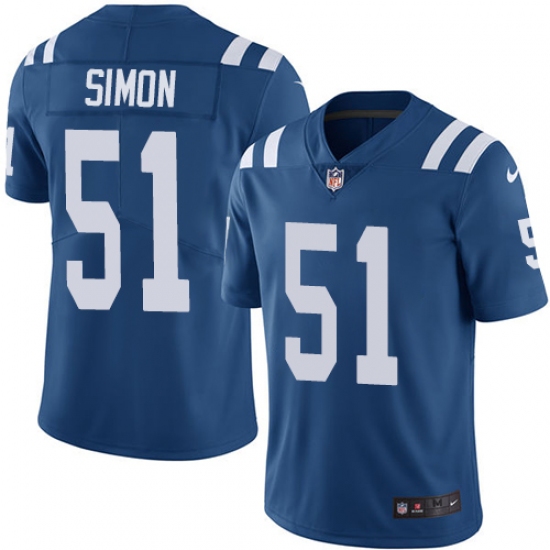 Youth Nike Indianapolis Colts 51 John Simon Elite Royal Blue Team Color NFL Jersey