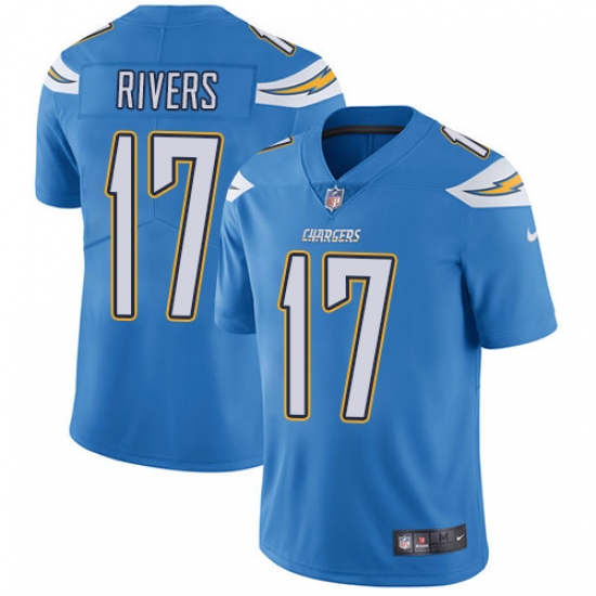 Youth Nike Los Angeles Chargers 17 Philip Rivers Electric Blue Alternate Vapor Untouchable Limited Player NFL Jersey