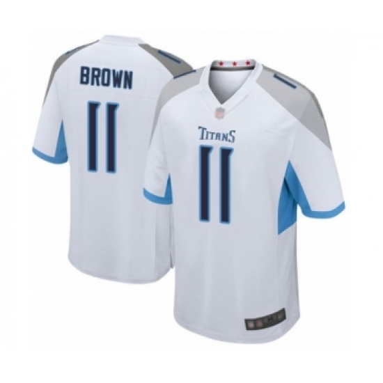 Men's Tennessee Titans 11 A.J. Brown Game White Football Jersey