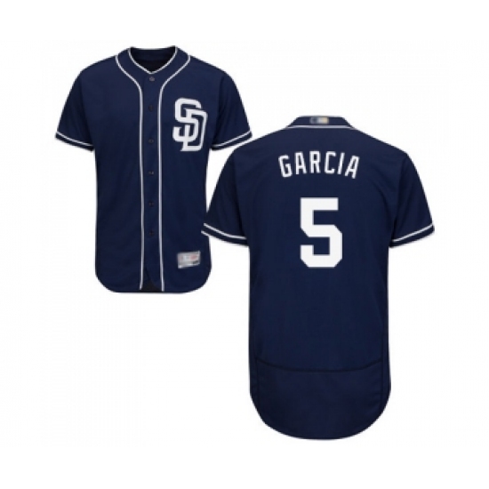 Men's San Diego Padres 5 Greg Garcia Navy Blue Alternate Flex Base Authentic Collection Baseball Jersey