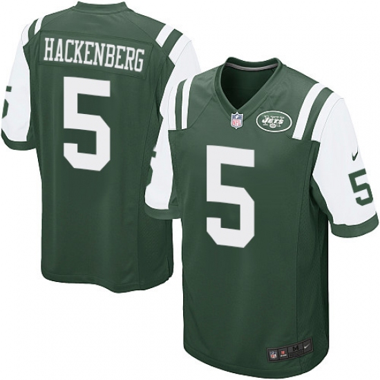 Men's Nike New York Jets 5 Christian Hackenberg Game Green Team Color NFL Jersey