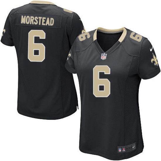 Women's Nike New Orleans Saints 6 Thomas Morstead Game Black Team Color NFL Jersey