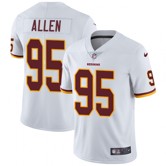 Men's Nike Washington Redskins 95 Jonathan Allen White Vapor Untouchable Limited Player NFL Jersey