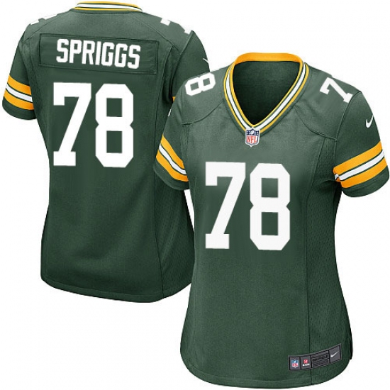 Women's Nike Green Bay Packers 78 Jason Spriggs Game Green Team Color NFL Jersey