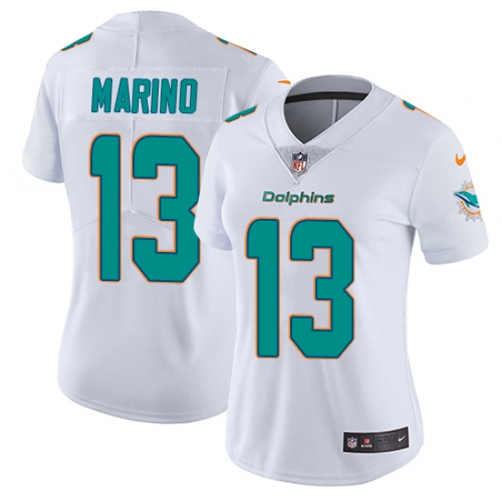 Women's Nike Miami Dolphins 13 Dan Marino White Vapor Untouchable Limited Player NFL Jersey