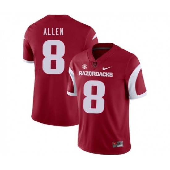 Arkansas Razorbacks 8 Austin Allen Red College Football Jersey