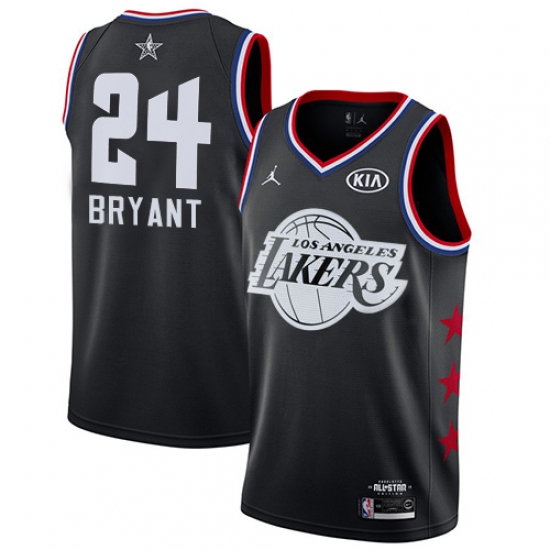 Men's Nike Los Angeles Lakers 24 Kobe Bryant Black Basketball Jordan Swingman 2019 All-Star Game Jersey