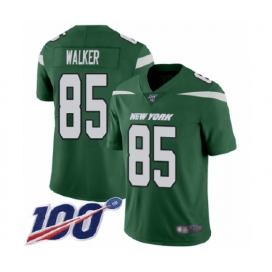 Men's New York Jets 85 Wesley Walker Green Team Color Vapor Untouchable Limited Player 100th Season Football Jersey