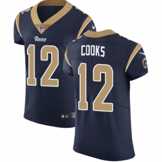 Men's Nike Los Angeles Rams 12 Brandin Cooks Navy Blue Team Color Vapor Untouchable Elite Player NFL Jersey