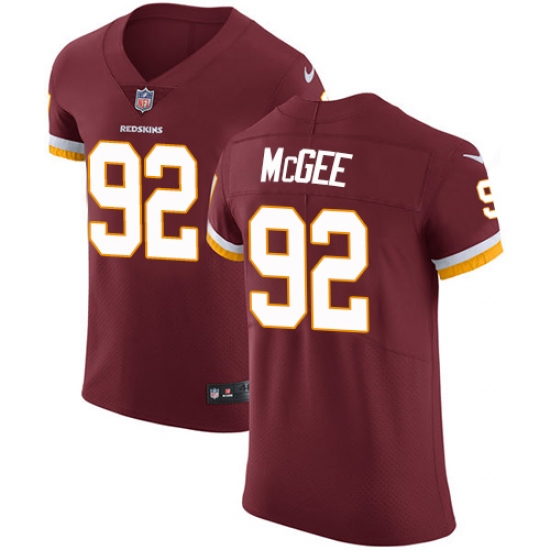 Men's Nike Washington Redskins 92 Stacy McGee Elite Burgundy Red Team Color NFL Jersey