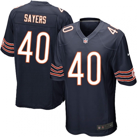 Men's Nike Chicago Bears 40 Gale Sayers Game Navy Blue Team Color NFL Jersey