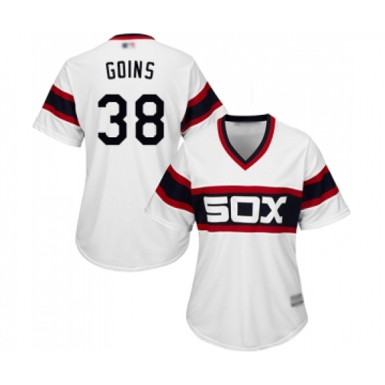 Women's Chicago White Sox 38 Ryan Goins Replica White 2013 Alternate Home Cool Base Baseball Jersey