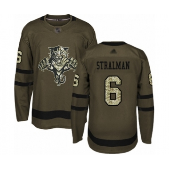 Youth Florida Panthers 6 Anton Stralman Authentic Green Salute to Service Hockey Jersey