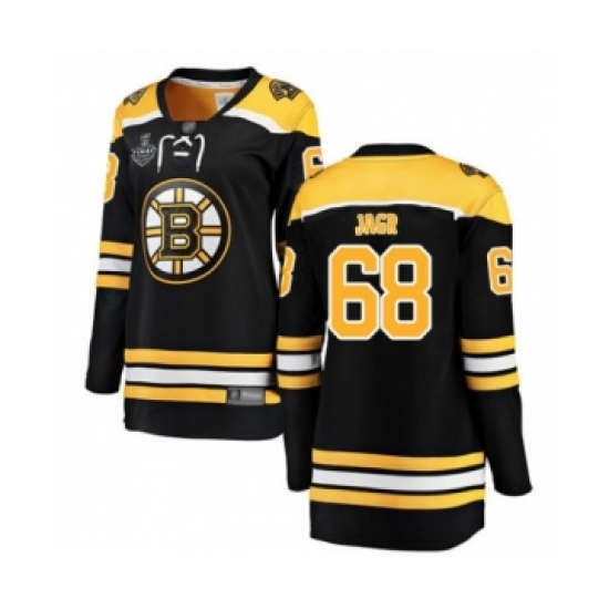 Women's Boston Bruins 68 Jaromir Jagr Authentic Black Home Fanatics Branded Breakaway 2019 Stanley Cup Final Bound Hockey Jersey