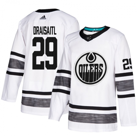 Men's Adidas Edmonton Oilers 29 Leon Draisaitl White 2019 All-Star Game Parley Authentic Stitched NHL Jersey