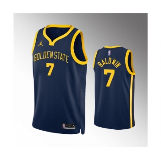 Men's Golden State Warriors 7 Patrick Baldwin Jr. Navy Statement EditionStitched Jersey