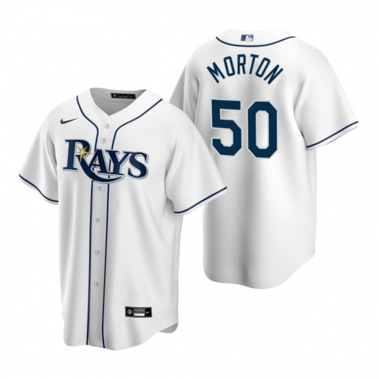 Men's Nike Tampa Bay Rays 50 Charlie Morton White Home Stitched Baseball Jersey