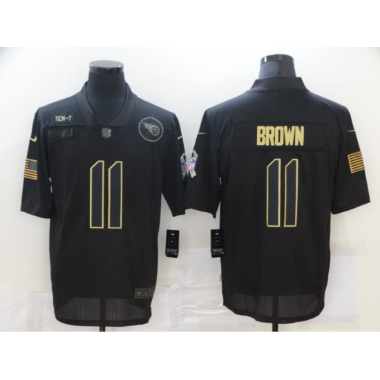 Men's Tennessee Titans 11 A.J. Brown Black Nike 2020 Salute To Service Limited Jersey