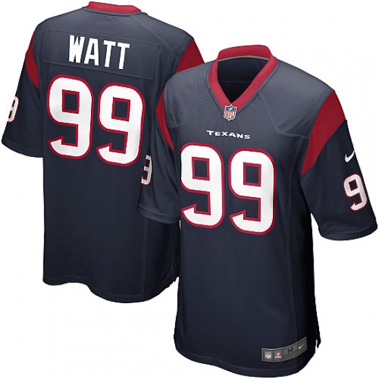 Men's Nike Houston Texans 99 J.J. Watt Game Navy Blue Team Color NFL Jersey